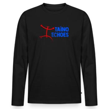 Taíno Echoes Caribbean Ancestry Pride - Men's Premium Organic Long Sleeve Shirt - black - Front - Nico (187cm)