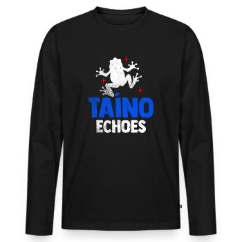 Taíno spiegelt den Stolz seiner karibischen Abstammung wider - Männer Premium Bio Langarmshirt - Schwarz - Vorne - Nico (187cm)