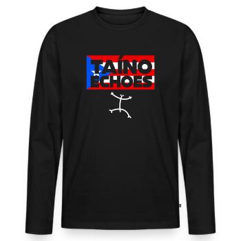 Taíno Echoes Caribbean Ancestry Pride - Men's Premium Organic Long Sleeve Shirt - black - Front - Nico (187cm)