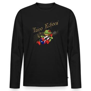 Taíno spiegelt den Stolz seiner karibischen Abstammung wider - Männer Premium Bio Langarmshirt - Schwarz - Vorne - Nico (187cm)