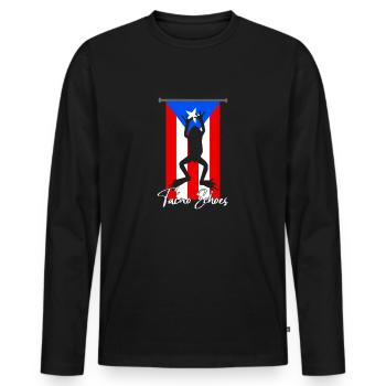 Taíno fait écho à la fierté de l’ascendance caribéenne - T-shirt manches longues Premium bio Homme - noir - Devant - Nico (187cm)