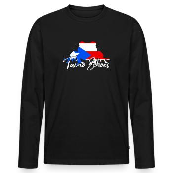 Taíno spiegelt den Stolz seiner karibischen Abstammung wider - Männer Premium Bio Langarmshirt - Schwarz - Vorne - Nico (187cm)