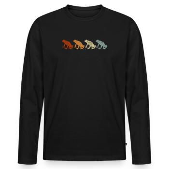 Taíno Echoes Caribbean Ancestry Pride - Men's Premium Organic Long Sleeve Shirt - black - Front - Nico (187cm)