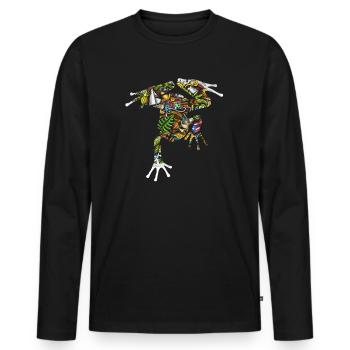Taíno Echoes Caribbean Ancestry Pride - Men's Premium Organic Long Sleeve Shirt - black - Front - Nico (187cm)