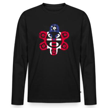 Taíno Echoes Caribbean Ancestry Pride - Men's Premium Organic Long Sleeve Shirt - black - Front - Nico (187cm)