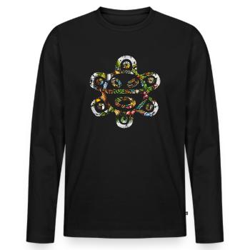 Taíno Echoes Caribbean Ancestry Pride - Men's Premium Organic Long Sleeve Shirt - black - Front - Nico (187cm)