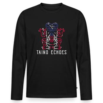 Taíno Echoes Caribbean Ancestry Pride - Men's Premium Organic Long Sleeve Shirt - black - Front - Nico (187cm)