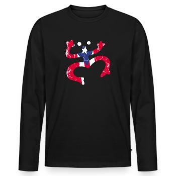 Taíno Echoes Caribbean Ancestry Pride - Men's Premium Organic Long Sleeve Shirt - black - Front - Nico (187cm)