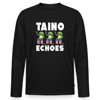 Taíno Echoes Caribbean Ancestry Pride - Men's Premium Organic Long Sleeve Shirt - black - Front - Nico (187cm)