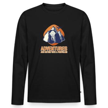 Adventures Are Better With A Propeller - Men's Premium Organic Long Sleeve Shirt - black - Front - Nico (187cm)