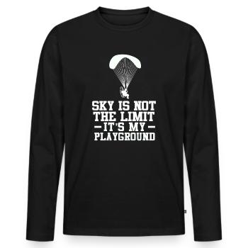 Sky Is Not The Limit It's My Playground - Men's Premium Organic Long Sleeve Shirt - black - Front - Nico (187cm)