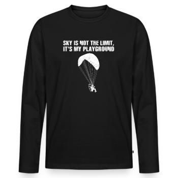 Sky Is Not The Limit It's My Playground - Männer Premium Bio Langarmshirt - Schwarz - Vorne - Nico (187cm)