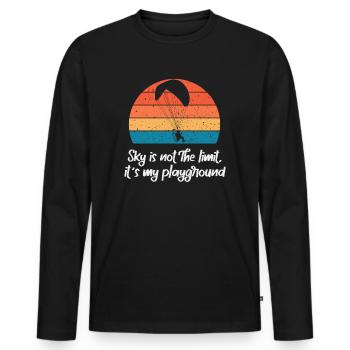 Le ciel n’est pas la limite, c’est mon terrain de jeu - T-shirt manches longues Premium bio Homme - noir - Devant - Nico (187cm)