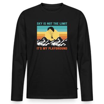 Sky Is Not The Limit It's My Playground - Männer Premium Bio Langarmshirt - Schwarz - Vorne - Nico (187cm)