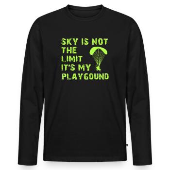 Sky Is Not The Limit It's My Playground - Men's Premium Organic Long Sleeve Shirt - black - Front - Nico (187cm)