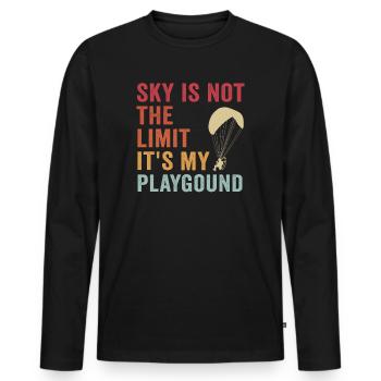 Le ciel n’est pas la limite, c’est mon terrain de jeu - T-shirt manches longues Premium bio Homme - noir - Devant - Nico (187cm)