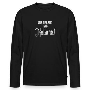 Die Legende hat sich zur Ruhe gesetzt Celebration - Männer Premium Bio Langarmshirt - Schwarz - Vorne - Nico (187cm)