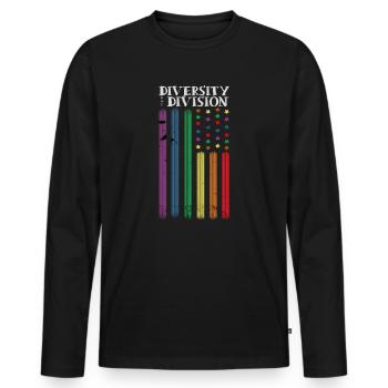 Celebrate Diversity Not Division Unity - Men's Premium Organic Long Sleeve Shirt - black - Front - Nico (187cm)