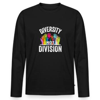 Feiern Sie die Vielfalt, nicht die Spaltung, die Einheit - Männer Premium Bio Langarmshirt - Schwarz - Vorne - Nico (187cm)