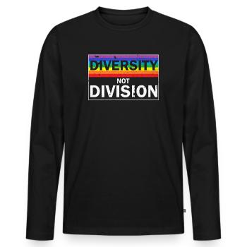 Célébrer la diversité, pas la division, l’unité - T-shirt manches longues Premium bio Homme - noir - Devant - Nico (187cm)