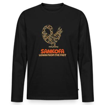 Sankofa Symbol Adinkra Ghana Schwarz - Männer Premium Bio Langarmshirt - Schwarz - Vorne - Nico (187cm)
