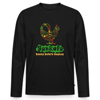 Sankofa Symbol Adinkra Ghana Black - Men's Premium Organic Long Sleeve Shirt - black - Front - Nico (187cm)
