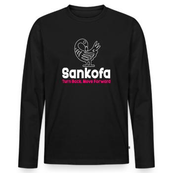 Sankofa Symbol Adinkra Ghana Schwarz - Männer Premium Bio Langarmshirt - Schwarz - Vorne - Nico (187cm)