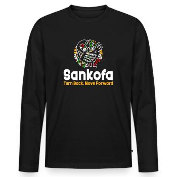 Sankofa Symbol Adinkra Ghana Black - Men's Premium Organic Long Sleeve Shirt - black - Front - Nico (187cm)