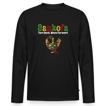 Sankofa Symbol Adinkra Ghana Black - Men's Premium Organic Long Sleeve Shirt - black - Front - Nico (187cm)