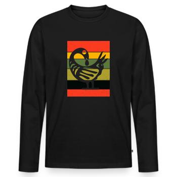 Sankofa Symbol Adinkra Ghana Black - Men's Premium Organic Long Sleeve Shirt - black - Front - Nico (187cm)