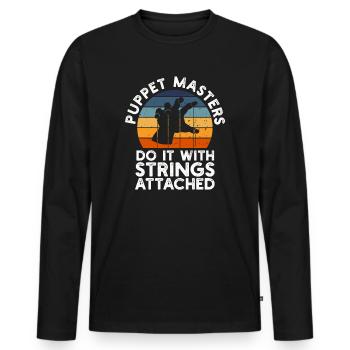 Puppetry Puppeteer Puppet Puppets - Men's Premium Organic Long Sleeve Shirt - black - Front - Nico (187cm)