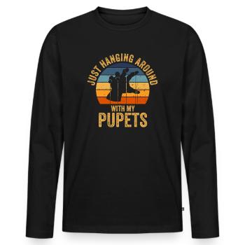 Puppetry Puppeteer Puppet Puppets - Men's Premium Organic Long Sleeve Shirt - black - Front - Nico (187cm)