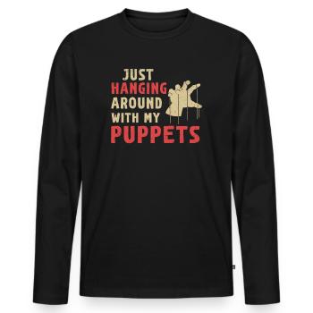 Puppetry Puppeteer Puppet Puppets - Men's Premium Organic Long Sleeve Shirt - black - Front - Nico (187cm)