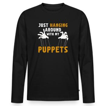 Puppetry Puppeteer Puppet Puppets - Men's Premium Organic Long Sleeve Shirt - black - Front - Nico (187cm)