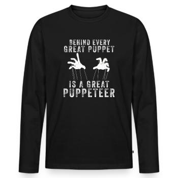 Puppetry Puppeteer Puppet Puppets - Men's Premium Organic Long Sleeve Shirt - black - Front - Nico (187cm)