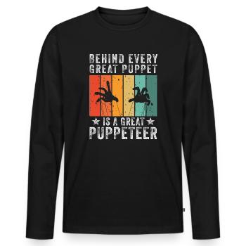Puppetry Puppeteer Puppet Puppets - Men's Premium Organic Long Sleeve Shirt - black - Front - Nico (187cm)