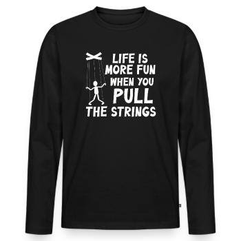 Marionnettes Marionnettiste Marionnettes Marionnettes - T-shirt manches longues Premium bio Homme - noir - Devant - Nico (187cm)