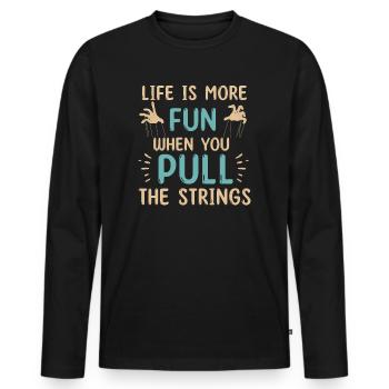 Puppetry Puppeteer Puppet Puppets - Men's Premium Organic Long Sleeve Shirt - black - Front - Nico (187cm)