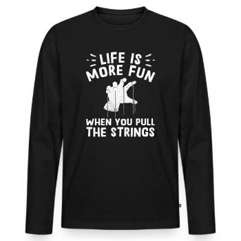Puppetry Puppeteer Puppet Puppets - Men's Premium Organic Long Sleeve Shirt - black - Front - Nico (187cm)