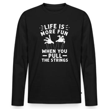 Marionnettes Marionnettiste Marionnettes Marionnettes - T-shirt manches longues Premium bio Homme - noir - Devant - Nico (187cm)