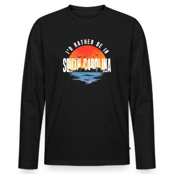 Je préférerais être en Caroline du Sud - T-shirt manches longues Premium bio Homme - noir - Devant - Nico (187cm)