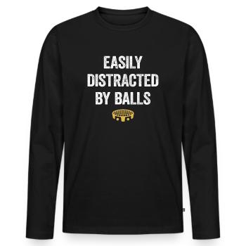 Roundnet Player Enthusiast Design - Männer Premium Bio Langarmshirt - Schwarz - Vorne - Nico (187cm)