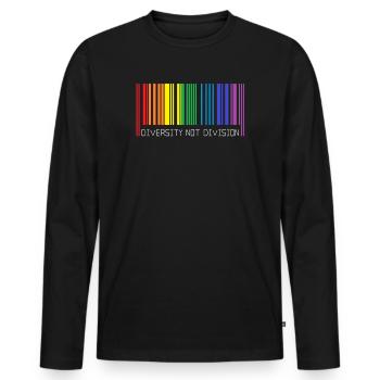 Feiern Sie die Vielfalt, nicht die Spaltung, die Einheit - Männer Premium Bio Langarmshirt - Schwarz - Vorne - Nico (187cm)