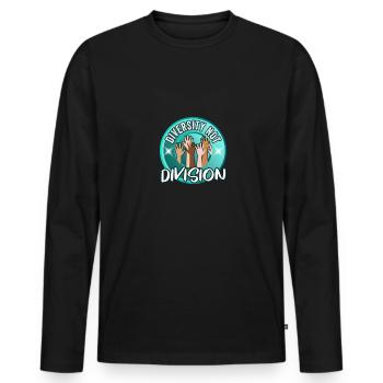 Célébrer la diversité, pas la division, l’unité - T-shirt manches longues Premium bio Homme - noir - Devant - Nico (187cm)