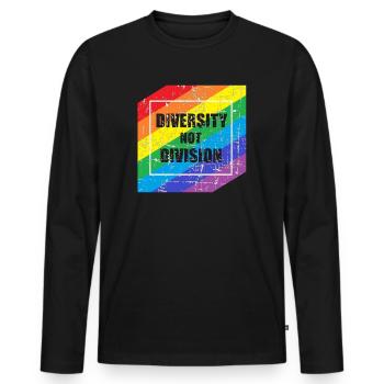 Feiern Sie die Vielfalt, nicht die Spaltung, die Einheit - Männer Premium Bio Langarmshirt - Schwarz - Vorne - Nico (187cm)