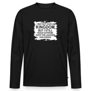 Herrschaft über Wäsche und Geschirr Hausfrau - Männer Premium Bio Langarmshirt - Schwarz - Vorne - Nico (187cm)