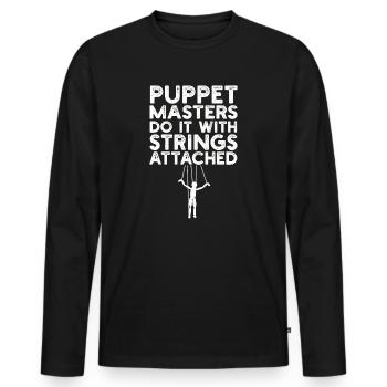 Puppetry Puppeteer Puppet Puppets - Men's Premium Organic Long Sleeve Shirt - black - Front - Nico (187cm)