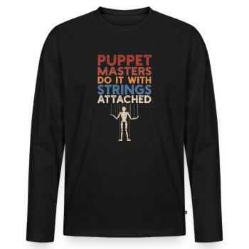 Puppetry Puppeteer Puppet Puppets - Men's Premium Organic Long Sleeve Shirt - black - Front - Nico (187cm)