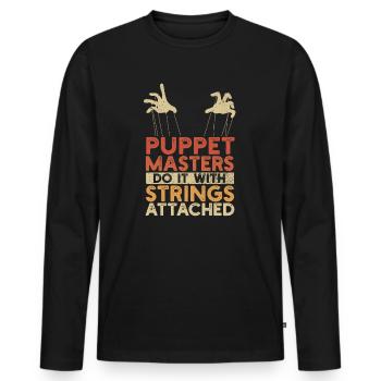 Puppetry Puppeteer Puppet Puppets - Men's Premium Organic Long Sleeve Shirt - black - Front - Nico (187cm)