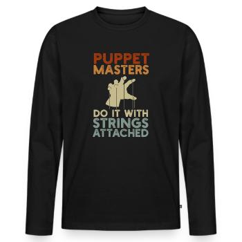 Puppetry Puppeteer Puppet Puppets - Men's Premium Organic Long Sleeve Shirt - black - Front - Nico (187cm)